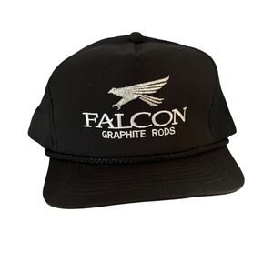 Falcon Graphite Rods YoungAn Fishing Black & Silver Snapback Hat Cap Embroidered